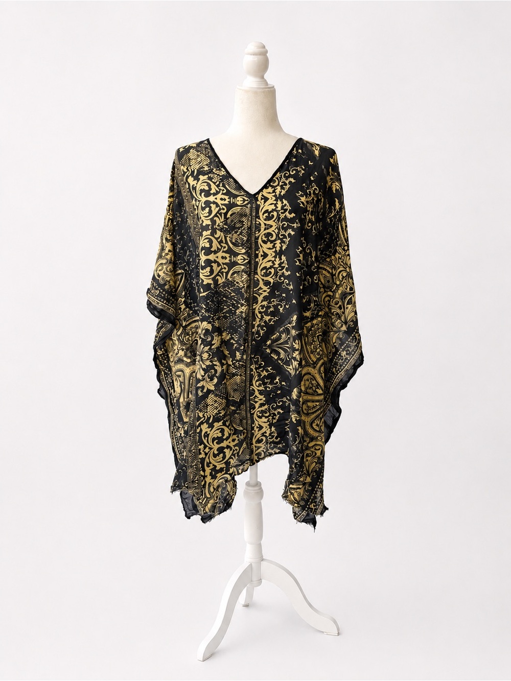 El Corte Inglés Navy Blue & Light Gold Baroque Cover-Up